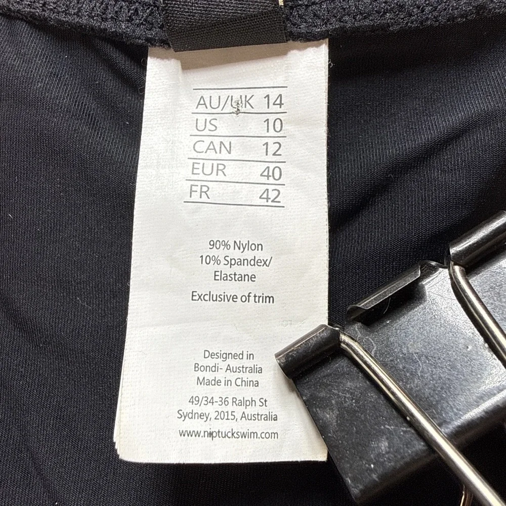 Niptuck Swim Long Sleeve Full‎ Zip Sun Safe Rashgurad Top Black Size 10 Jacket